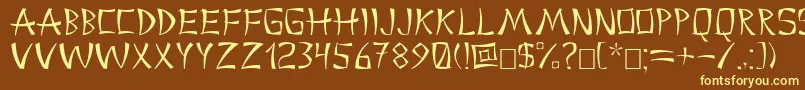 China2 Font – Yellow Fonts on Brown Background