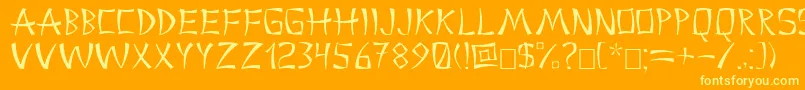 China2 Font – Yellow Fonts on Orange Background