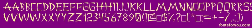 China2 Font – Yellow Fonts on Purple Background