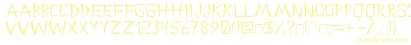 China2 Font – Yellow Fonts on White Background