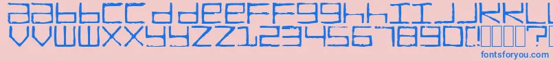 TruckTransmission-fontti – siniset fontit vaaleanpunaisella taustalla