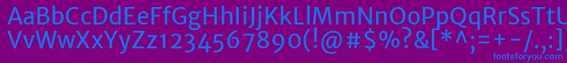 MerriweathersansRegular Font – Blue Fonts on Purple Background