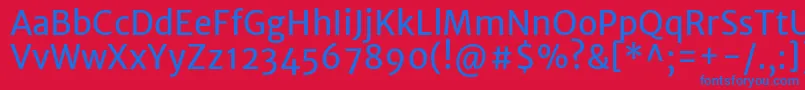 MerriweathersansRegular Font – Blue Fonts on Red Background