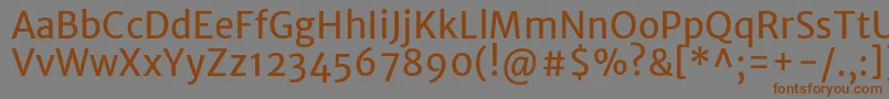 MerriweathersansRegular Font – Brown Fonts on Gray Background