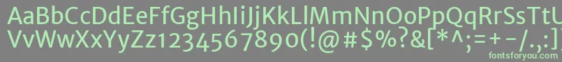 MerriweathersansRegular-fontti – vihreät fontit harmaalla taustalla