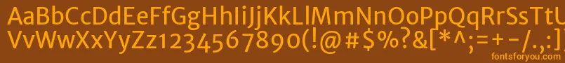 MerriweathersansRegular Font – Orange Fonts on Brown Background
