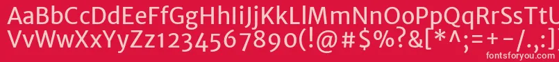 MerriweathersansRegular Font – Pink Fonts on Red Background
