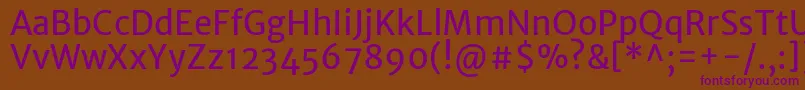 MerriweathersansRegular Font – Purple Fonts on Brown Background