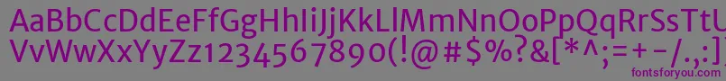 MerriweathersansRegular Font – Purple Fonts on Gray Background