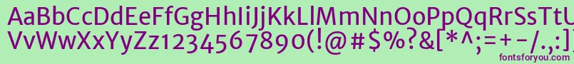 MerriweathersansRegular Font – Purple Fonts on Green Background