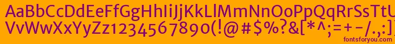 MerriweathersansRegular Font – Purple Fonts on Orange Background