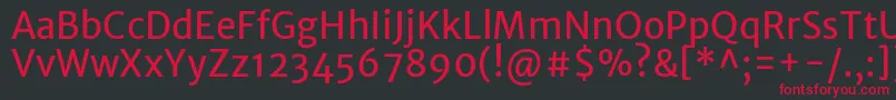 MerriweathersansRegular Font – Red Fonts on Black Background