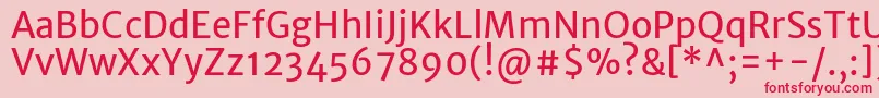 MerriweathersansRegular Font – Red Fonts on Pink Background