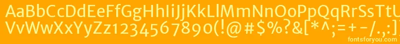 More about MerriweathersansRegular Font MerriweathersansRegular Font – Yellow Fonts on Orange Background