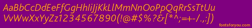 BlissproLightitalic Font – Orange Fonts on Purple Background