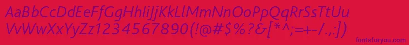 fuente BlissproLightitalic – Fuentes Moradas Sobre Fondo Rojo