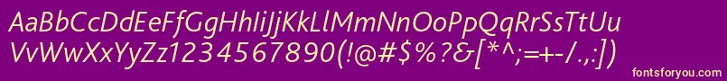 BlissproLightitalic Font – Yellow Fonts on Purple Background