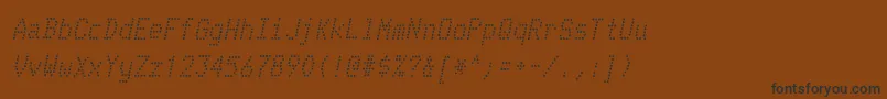 TelidoninkrgItalic Font – Black Fonts on Brown Background