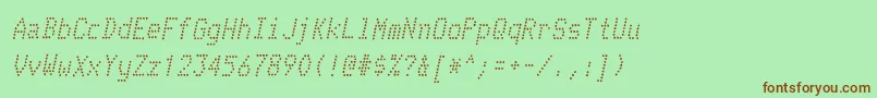 TelidoninkrgItalic Font – Brown Fonts on Green Background