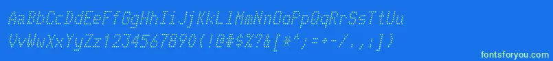 TelidoninkrgItalic Font – Green Fonts on Blue Background