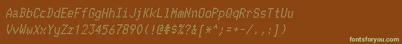 TelidoninkrgItalic-fontti – vihreät fontit ruskealla taustalla