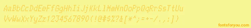 TelidoninkrgItalic Font – Orange Fonts on Yellow Background