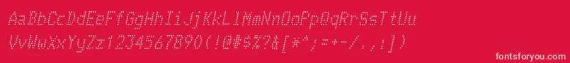 TelidoninkrgItalic Font – Pink Fonts on Red Background