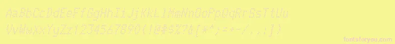 TelidoninkrgItalic-fontti – vaaleanpunaiset fontit keltaisella taustalla