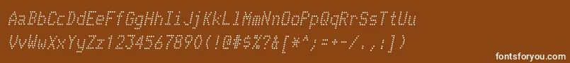 Więcej informacji o czcionce TelidoninkrgItalic Czcionka TelidoninkrgItalic – białe czcionki na brązowym tle