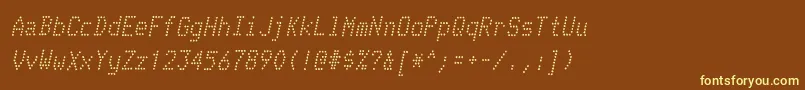 TelidoninkrgItalic-fontti – keltaiset fontit ruskealla taustalla