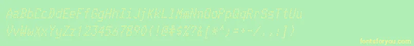 TelidoninkrgItalic Font – Yellow Fonts on Green Background