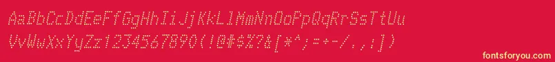 Fonte TelidoninkrgItalic – fontes amarelas em um fundo vermelho