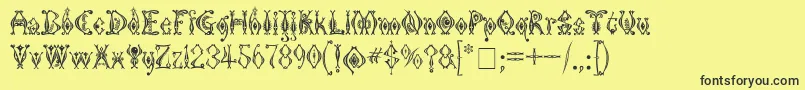 KingthingsTendrylle-fontti – mustat fontit keltaisella taustalla