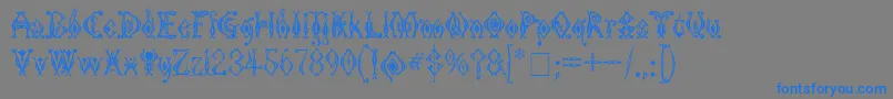 Шрифт KingthingsTendrylle – синие шрифты на сером фоне