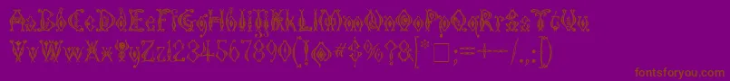 Czcionka KingthingsTendrylle – brązowe czcionki na fioletowym tle