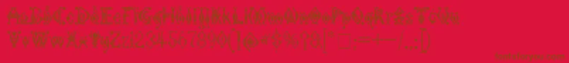 Czcionka KingthingsTendrylle – brązowe czcionki na czerwonym tle
