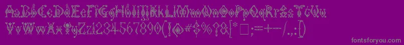 KingthingsTendrylle-fontti – harmaat kirjasimet violetilla taustalla
