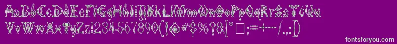 Шрифт KingthingsTendrylle – зелёные шрифты на фиолетовом фоне