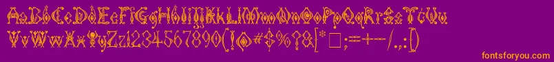 KingthingsTendrylle-Schriftart – Orangefarbene Schriften auf violettem Hintergrund