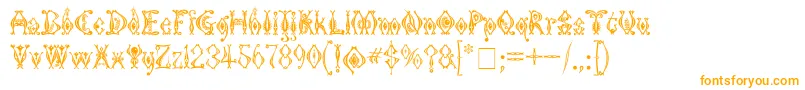 KingthingsTendrylle-Schriftart – Orangefarbene Schriften auf weißem Hintergrund