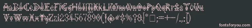 KingthingsTendrylle-fontti – vaaleanpunaiset fontit mustalla taustalla