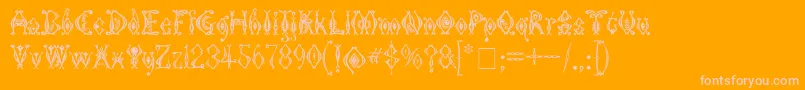 Шрифт KingthingsTendrylle – розовые шрифты на оранжевом фоне