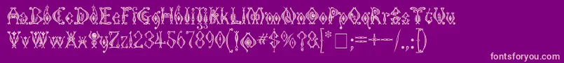 Fonte KingthingsTendrylle – fontes rosa em um fundo violeta