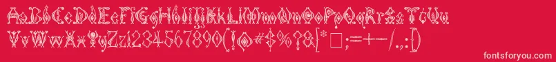 Шрифт KingthingsTendrylle – розовые шрифты на красном фоне