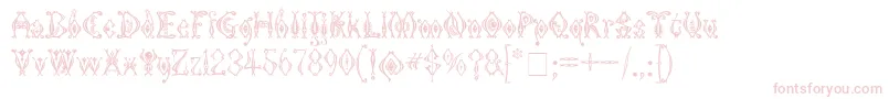 Fonte KingthingsTendrylle – fontes rosa em um fundo branco