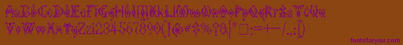 KingthingsTendrylle-fontti – violetit fontit ruskealla taustalla