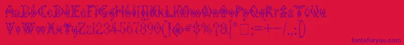 KingthingsTendrylle-fontti – violetit fontit punaisella taustalla