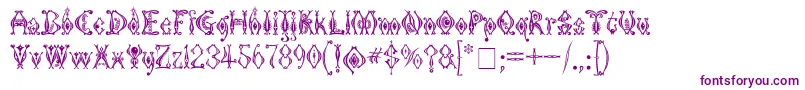 KingthingsTendrylle-Schriftart – Violette Schriften auf weißem Hintergrund