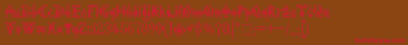 KingthingsTendrylle-fontti – punaiset fontit ruskealla taustalla