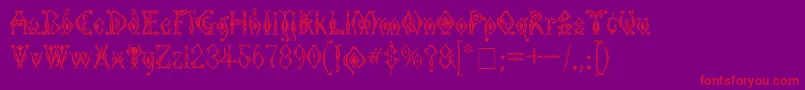 Шрифт KingthingsTendrylle – красные шрифты на фиолетовом фоне